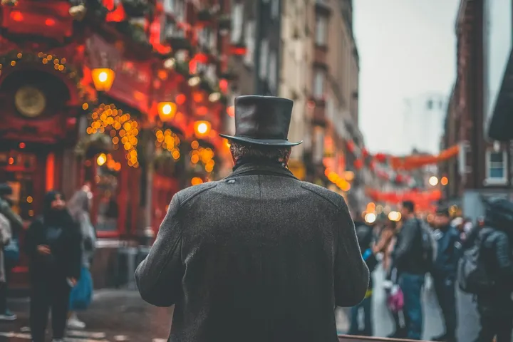 A magical-looking town street, placeholder photo