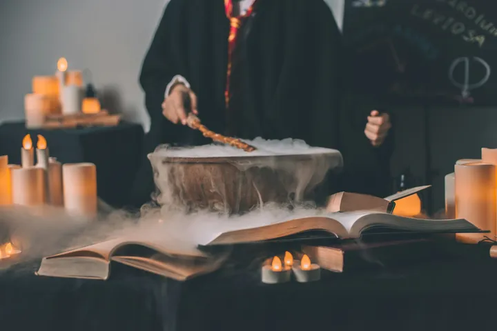 A wizard reading a book, placeholder photo